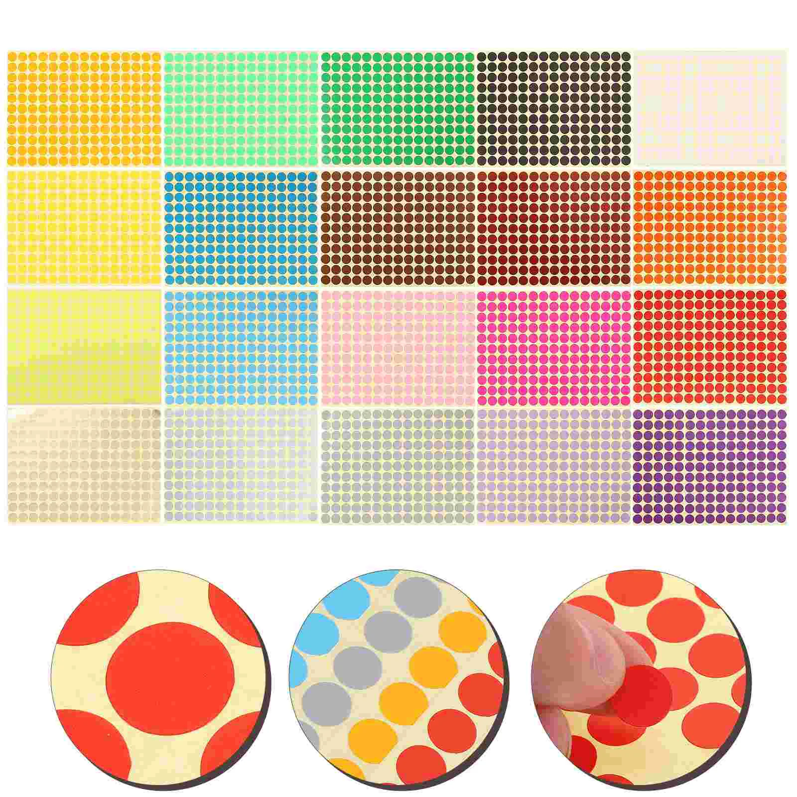 

20 листов декоративных цветных этикеток, аппликация, наклейки, наклейки, маленькие красочные точки
