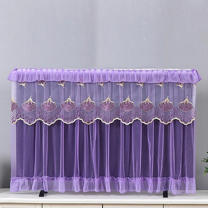 TV Screen Monitor Protector Cover 55/60/65/70/75inch Television LCD Protector Lace Embroidery Dust Cover Home Decorations