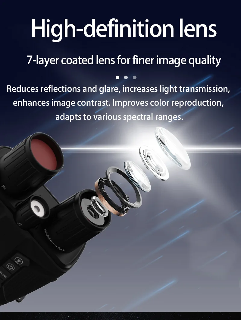 Night Vision Binoculars 4K UHD 40MP Tactical Flashlight Binocular Infrared Teles