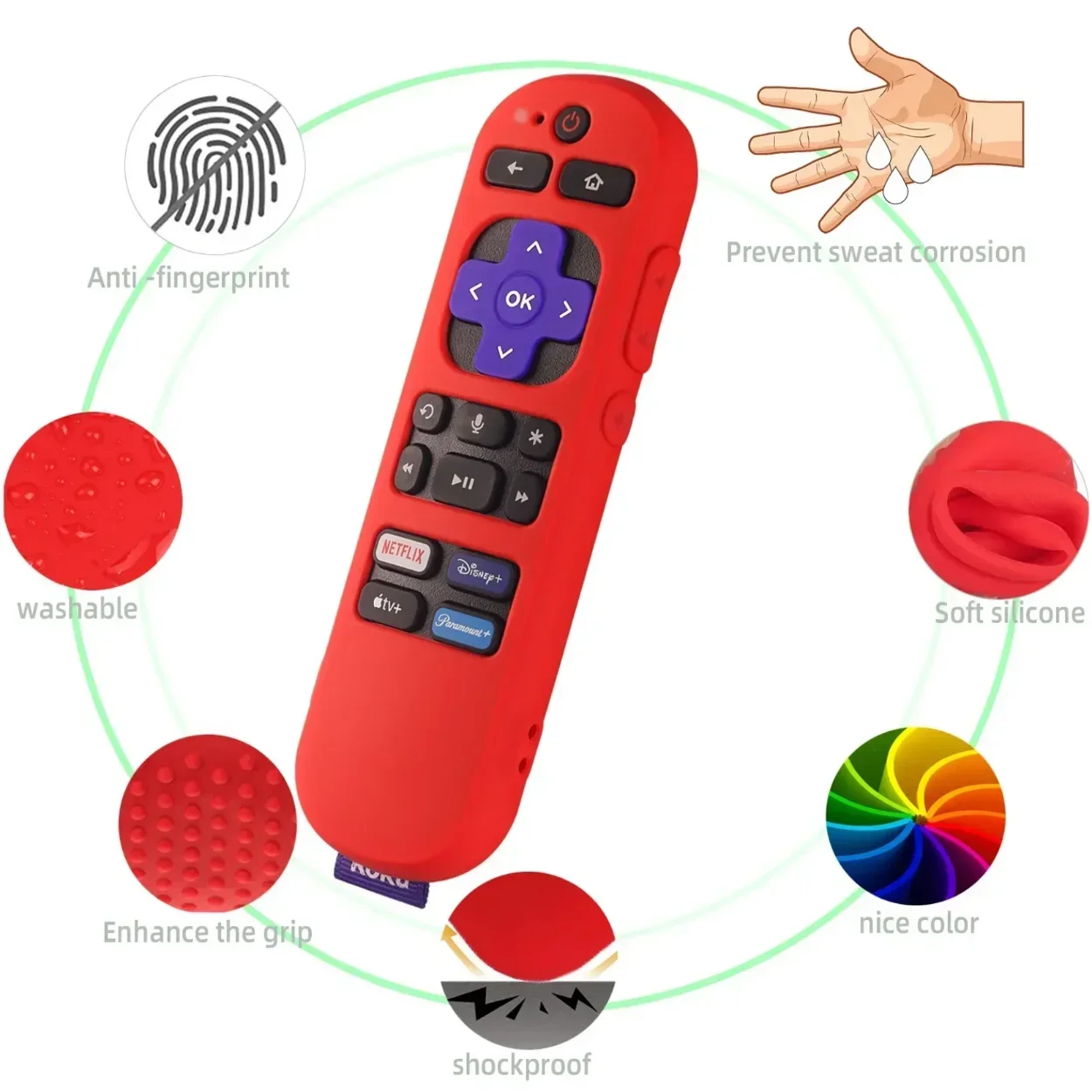 Express 4K+ Silicone Remote Cover For TCL Hisense ForRoku TV Remote Sleeve Skin Smart TV Case Protective Sleeve silicone remote case,silicone remote cover,silicone remote sleeve,remote controller cover,silicone case protector