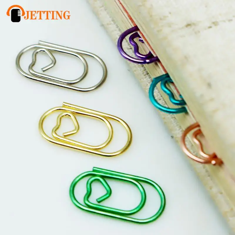 50 PCS Mini love Notebook Bookmark binder Paperclips Accessories Paper Clips images - 6