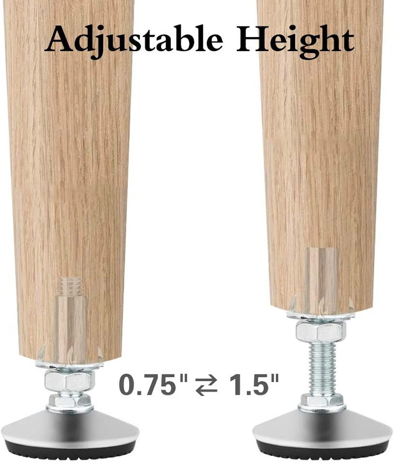 Swivel Adjustable Heavy Duty Furniture Leveling Feet with T-Nut
