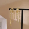 Boucles d'oreilles Triple Huggie plaquées or 14 carats pour femmes, chaîne scintillante CZ, pompon hypoallergénique, bijoux cadeaux