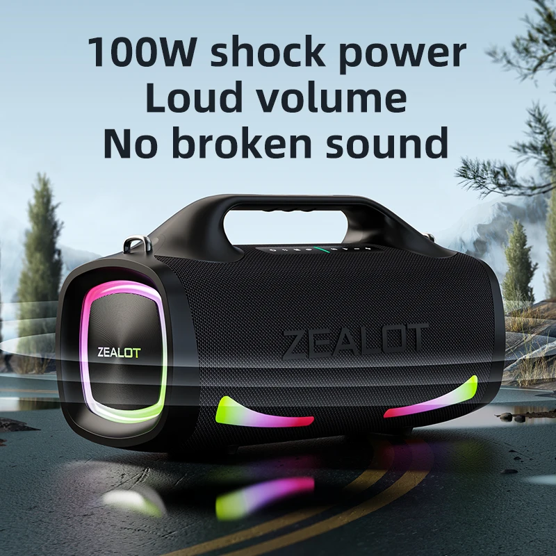 ZEALOT-S79 100W Portable Bluetooth Speaker IPX6 Waterproof And Ultra Strong Sound Quality Outdoor Speaker bluetooth speaker,portable speaker,mini bluetooth speaker