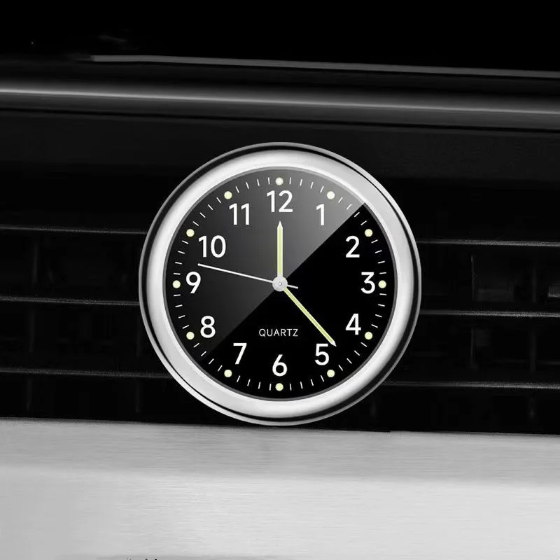 Car Clock Mini Car Quartz Clock Electronic Air Outlets Clock Luminous Bicycle Motorcycle Watch Auto Car Dashboard