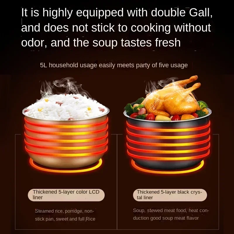 Midea Electric Pressure Cooker Household Intelligent High Voltage Electric Rice Cooker 5L Kitchen Appliances