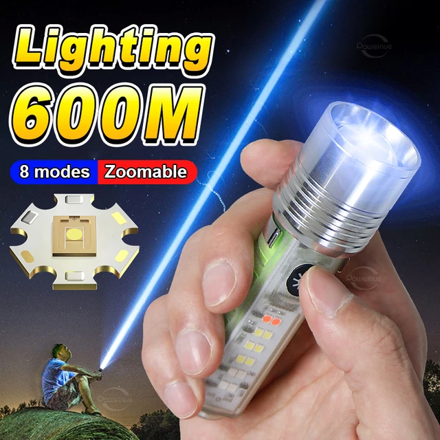 Lampe de poche Led ultra puissante 600Watt torche tactique Type C lampe de  poche Rechargeable XHP360 lanterne de Camping lampe à main étanche -  AliExpress