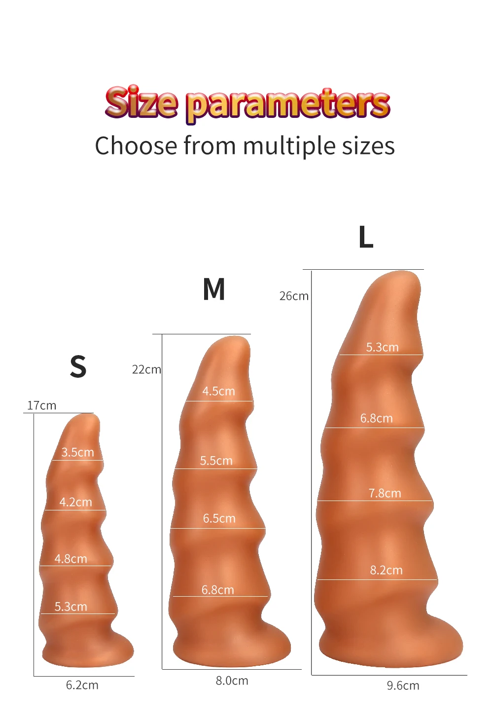 Unisex Anal Butt Plug for Prostate Massage or Vagina Masturbator Sizes