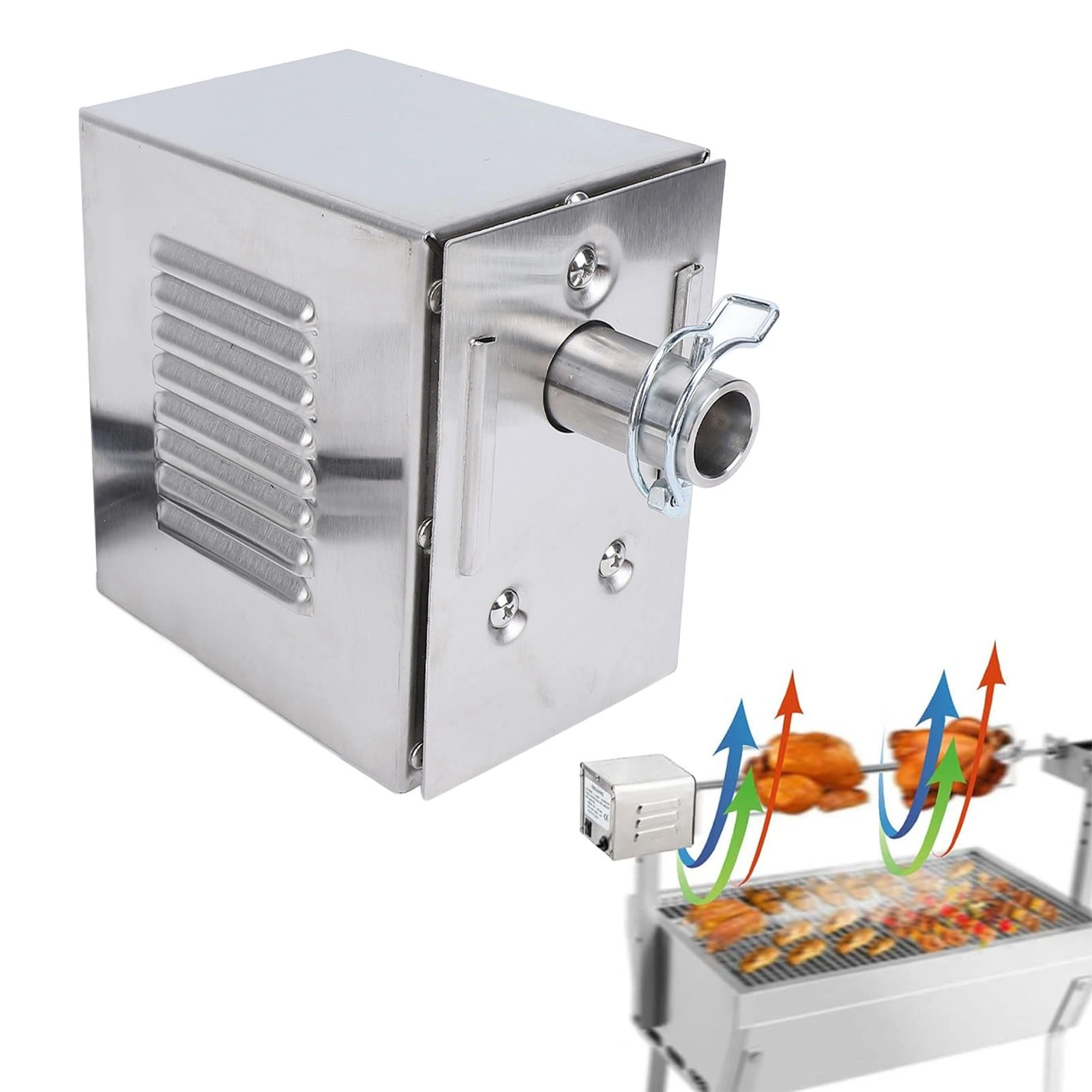 45W Grill Electric Replacement Rotisserie Motor Stainless Steel Barbecue Motor Torsion 200‑250kg 2-3RPM for Rotisserie Roaster 2