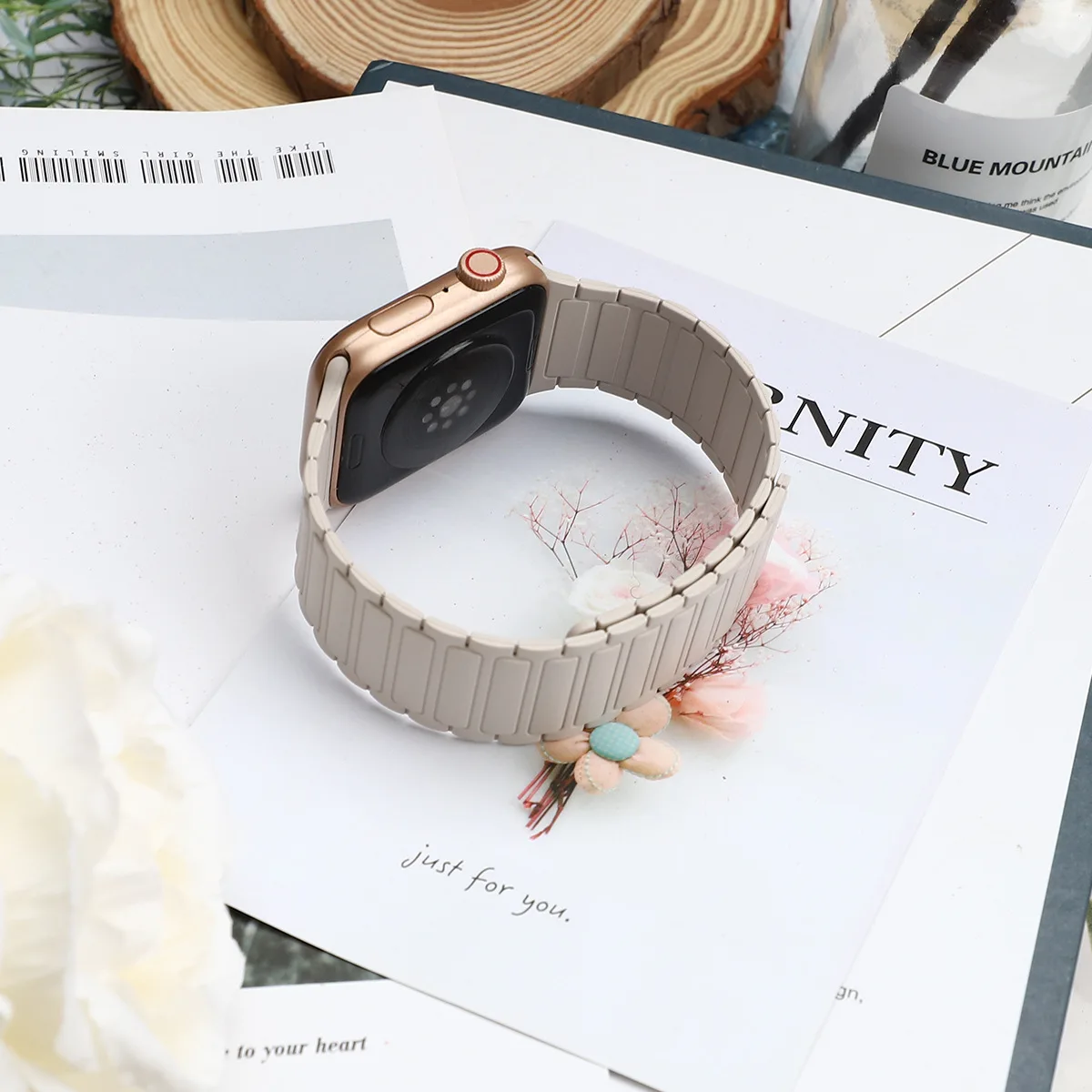 Magnetic Loop Strap for Apple Watch Bands 46mm 44mm 40mm 45mm 41mm