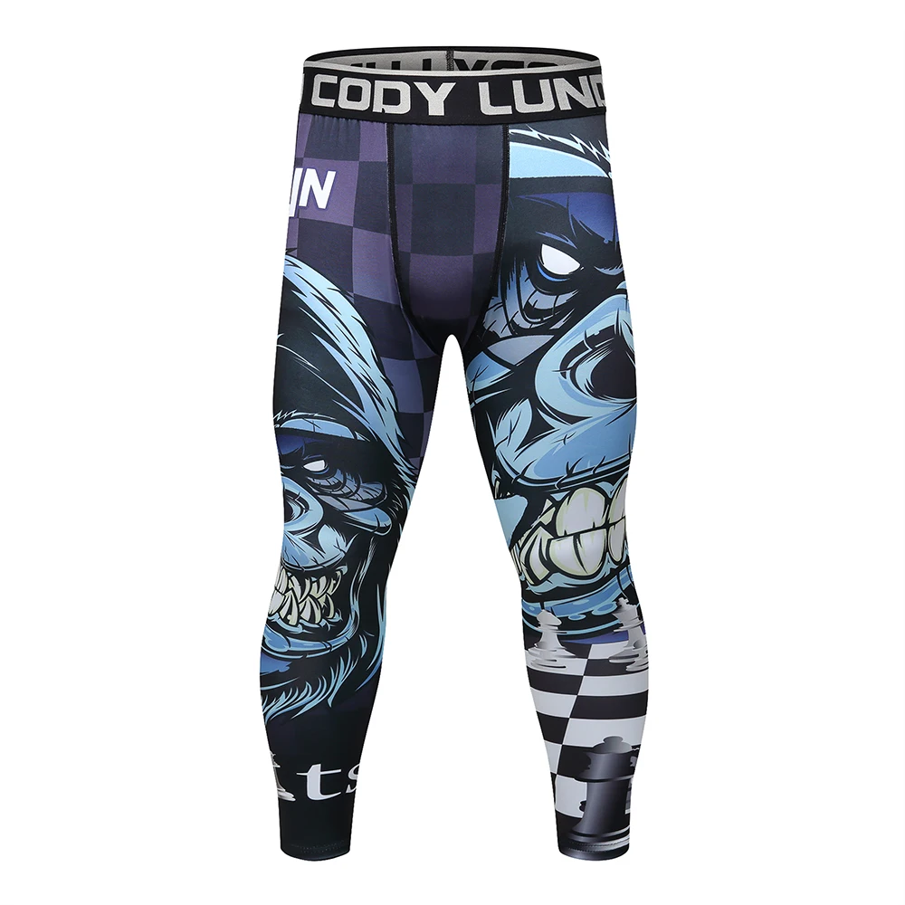 

Cody Lundin Compression Sport Leggings Blue Pattern for Men Exercise Joggings Wholesale Training Running Yoga Cycling Sweatpants