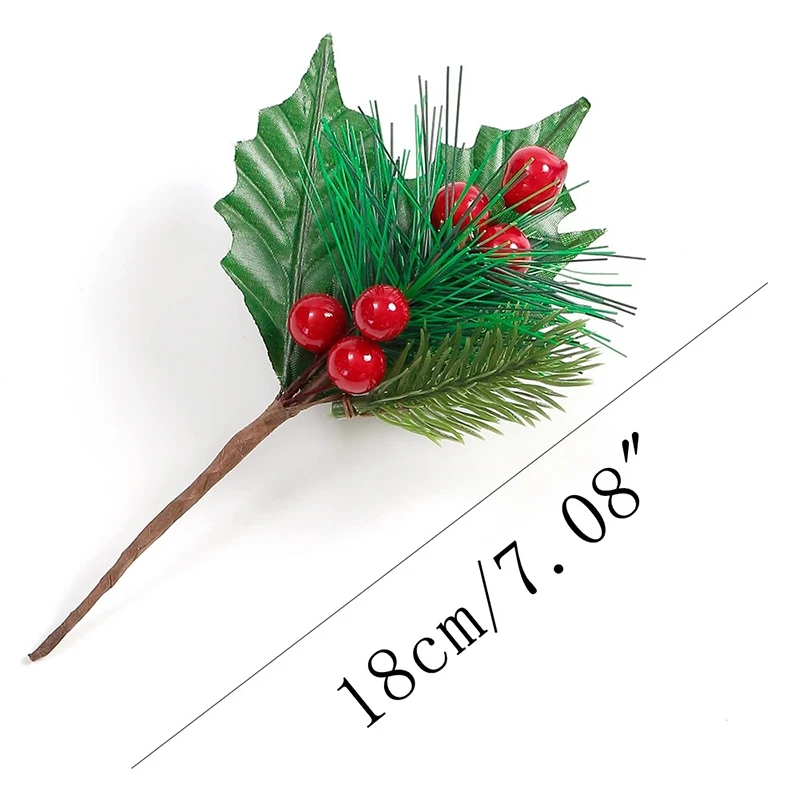 Fleurs artificielles rouges de Noël, pommes de pin, branches, sapin de Noël, décorations de Noël, décoration intérieure, ornements du Nouvel An 2025, cadeaux_voghion.com