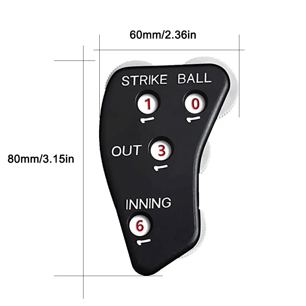 4 Wheel Baseball Counter Non-Slip Referee Counter Softball Umpire Indicator for Scorekeeper Recording Outs & Innings Balls