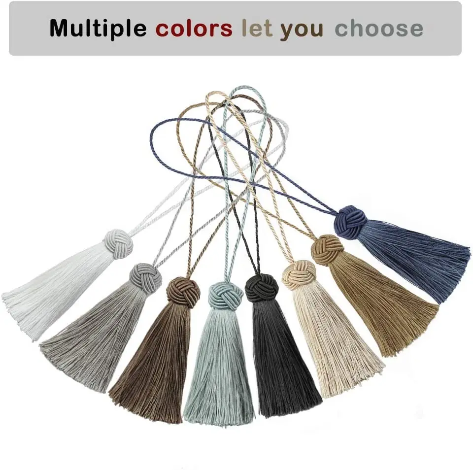 4Pcs Crafts Tassel Hanging Pendant Curtain Accessories Silk Fringe Thread Handmade DIY Sewing Decoration