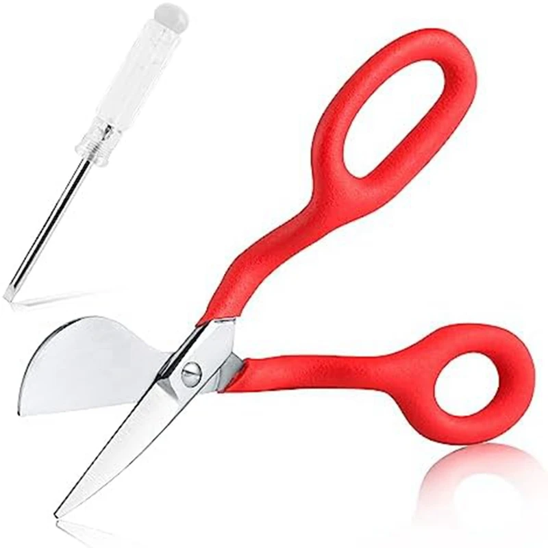 

7-дюймовые ножницы для степлера ковра, ножницы для аппликации утконоса для детской отделки ковра, красная ткань для степлера