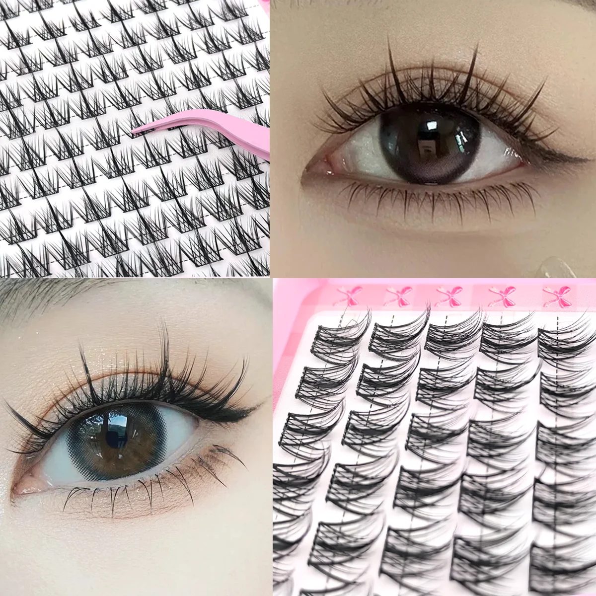 False eyelashes 320 Cluster Eyelash Book Large Capacity Japanese-Korean Style False Lashes C-Curl Trilogy Suitable for Beginners