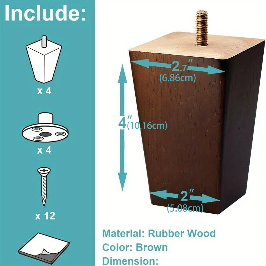 أرجل أثاث خشبي ، أرجل أريكة ، مربعة ، مسند ذراع ،...