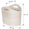 Rattan Magazine Holder Clear Lacquer Finish Oval Shape White-Wash 14.25"x9.5"x12.25 6