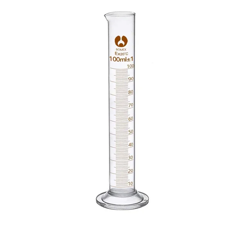 Lab Measuring Cylinder Set 5ml 10ml 25ml 50ml 100ml 200ml 500ml, Thick Glass Gra