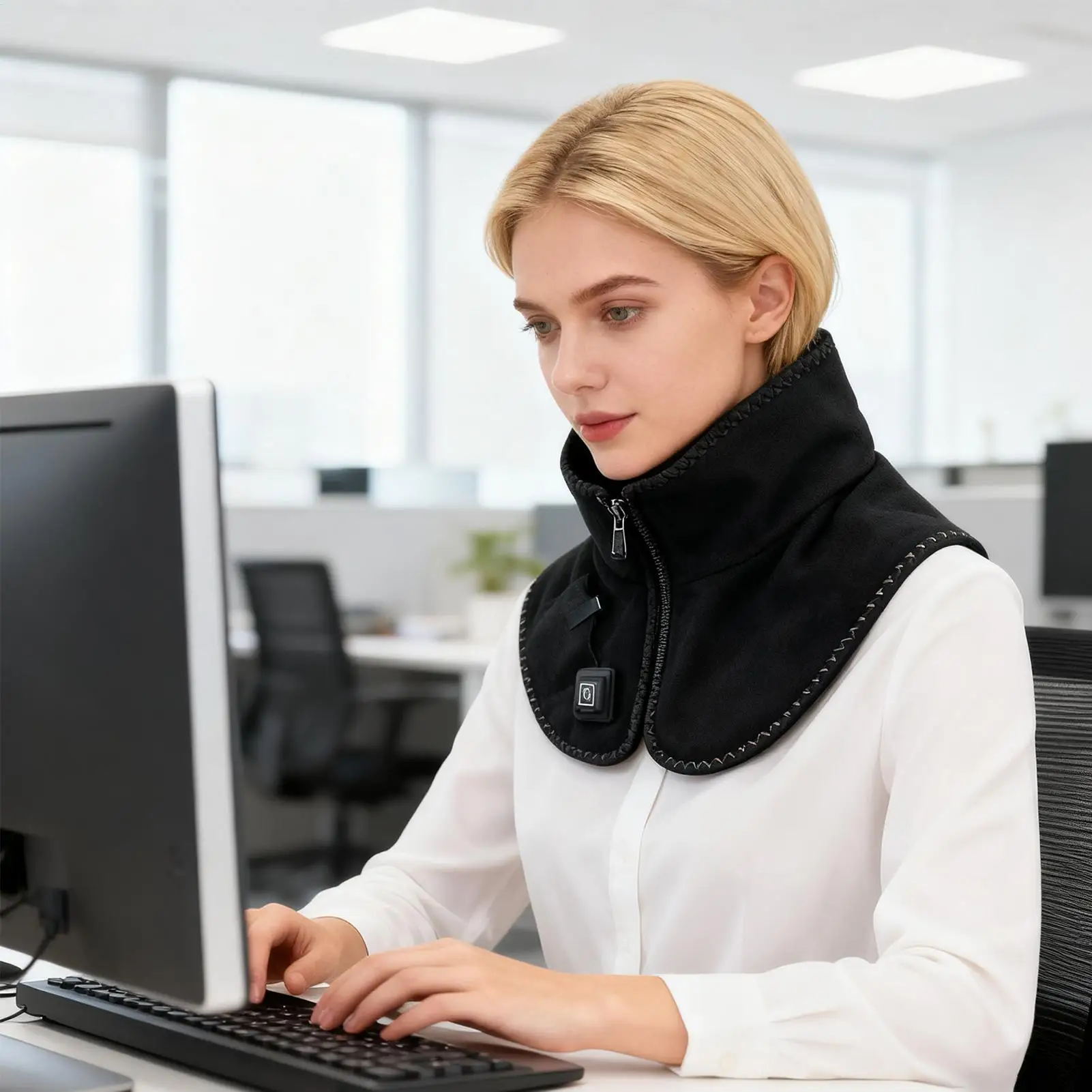 Heated Neck Shoulder Wrap 3-Level Foldable Breathable USB Heating Pad For Neck Shoulder For Students Women Men Teens Adults