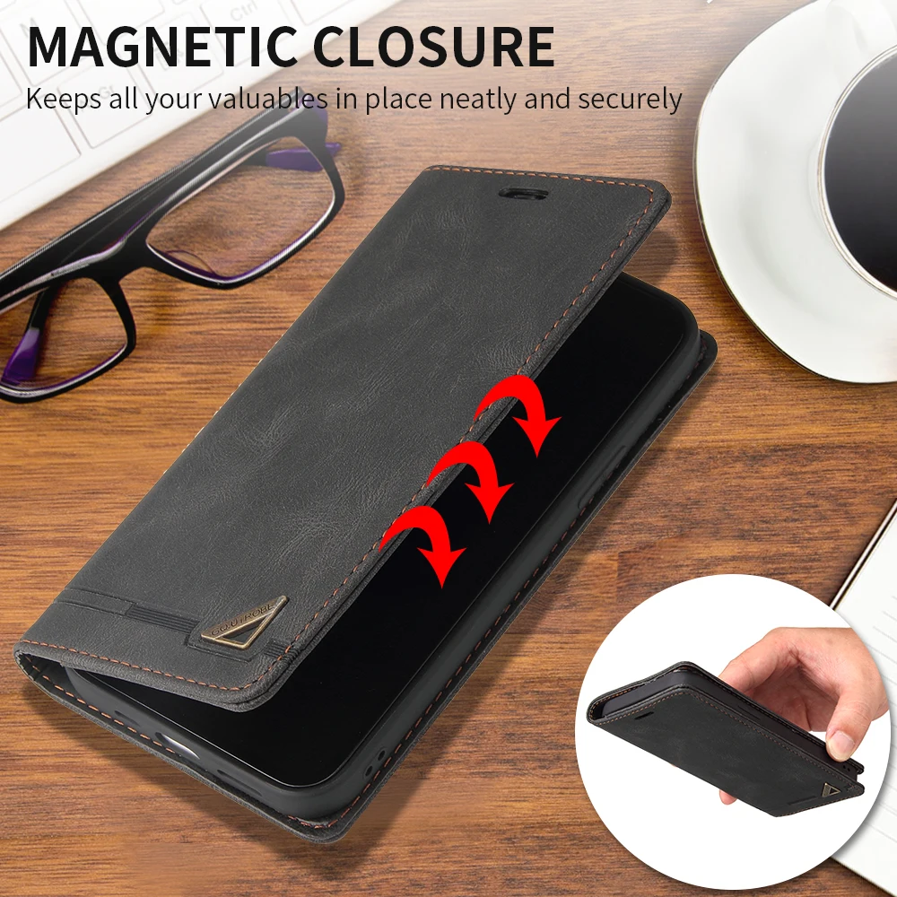 Premium Wallet RFID Blocking Magnetic Leather Flip Case Cover