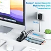 RSHTECH USB 3.0 Hub 7 Port Expander 5Gbps Data Transfer USB Splitter with Individual On/Off Switches and 5V/2A Power Adapter 5