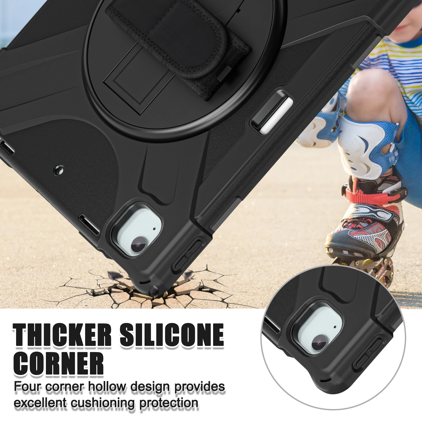 Enhanced Tablet Cover with Hand and Shoulder Armor Case