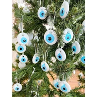 Greek Evil Eye Bead Christmas Decor Idea Wedding Gift White Evil Eye Christmas Tree Ornament Christmas Tree Decoration Car Decor 1