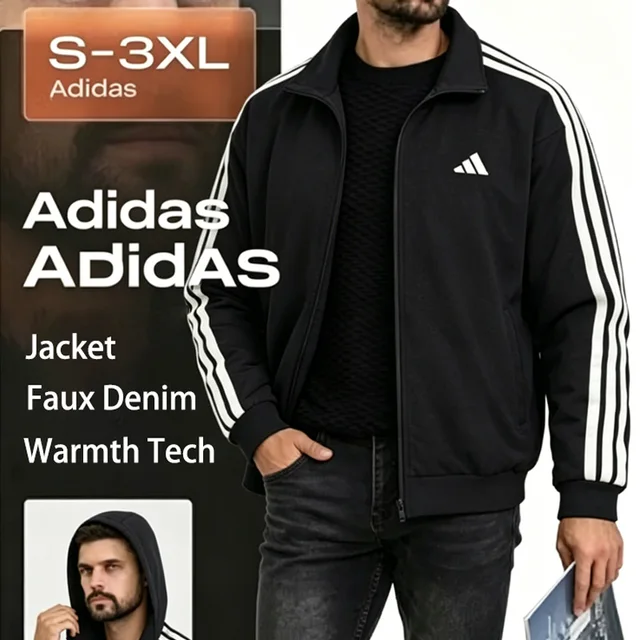 Adidas Veste de survêtement en maille pour homme 100% authentique, design à empiècements, noir KR2488 1