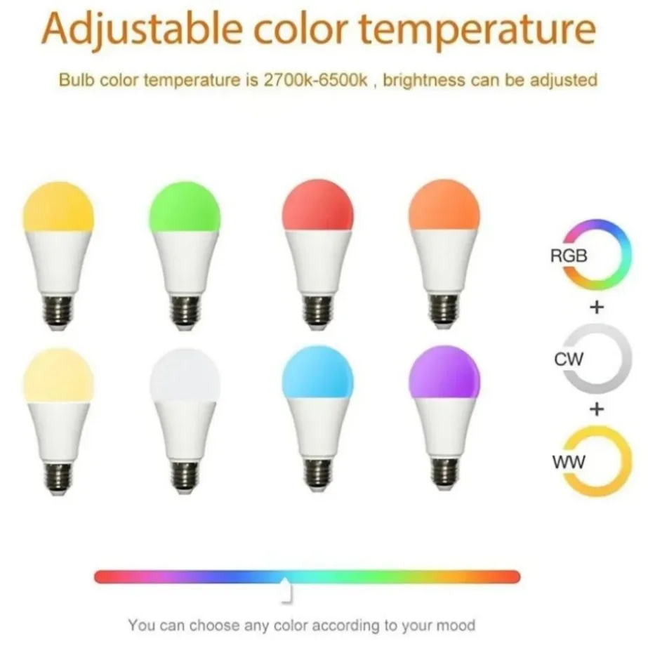 COZYLIFE-Ampoule LED Intelligente Wifi, 15W, RGB, Lampe Magique à Intensité Variable, avec Commande Vocale Alexa Google Home