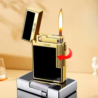 New Dual Fire Switch Butane Gas Lighter Metal Windproof Smoking Accessories Butane Gadgets Men's Gift 2