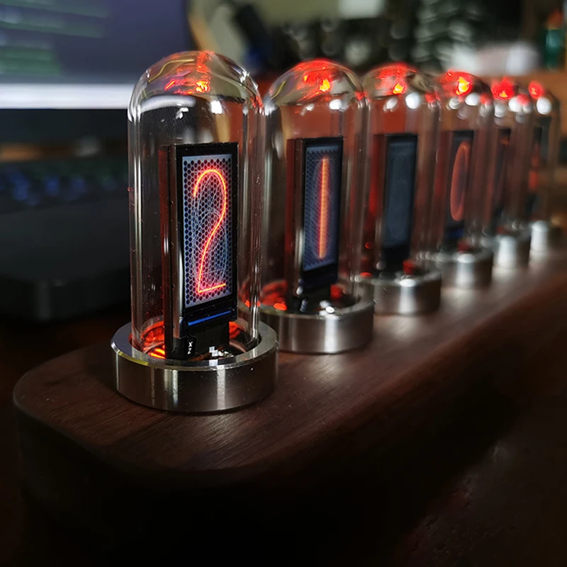 IPS RGB LED Quasi-Nixie Tube Clock Pickup Level Light Rhythm Level Meter Punk Rhythm Light Gift Ornament 6