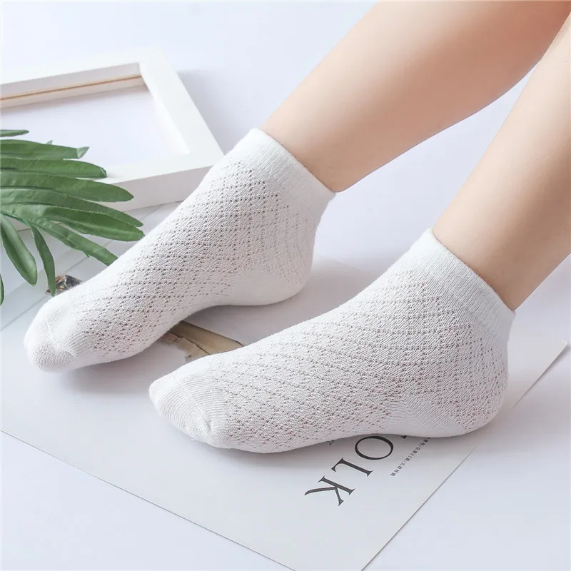Summer White Mesh Children Cotton Socks Boys Girls Sports socks Spring Baby Skin-friendly Cotton socks  5Pairs 4