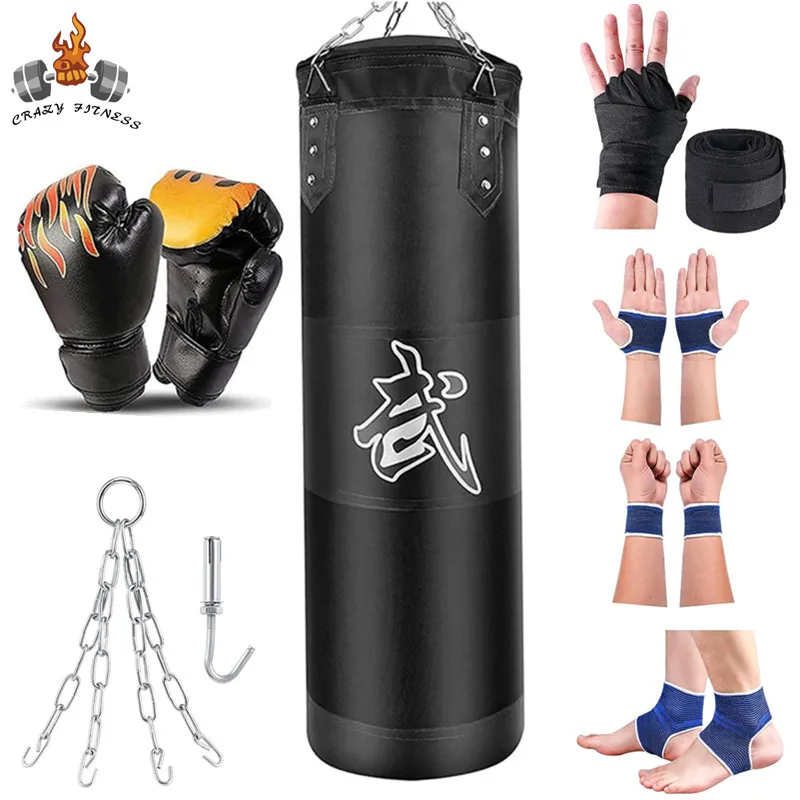 Sac De Boxe Rempli Gymrex 27kg – 120cm – Avec Chaîne De Suspension – Noir – Neuf