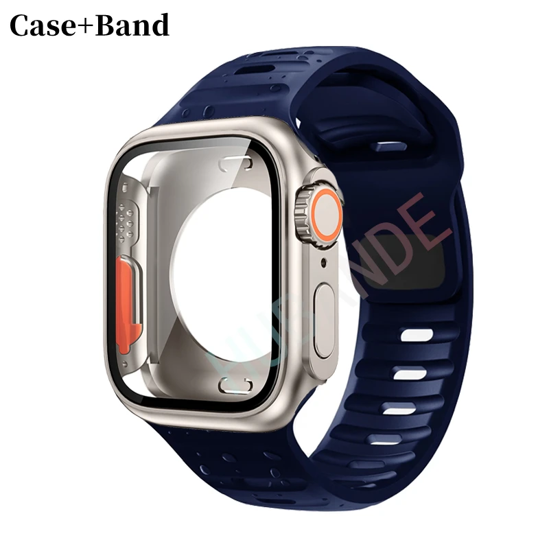 Sleek Silicone Watch Strap with Screen Protector Set