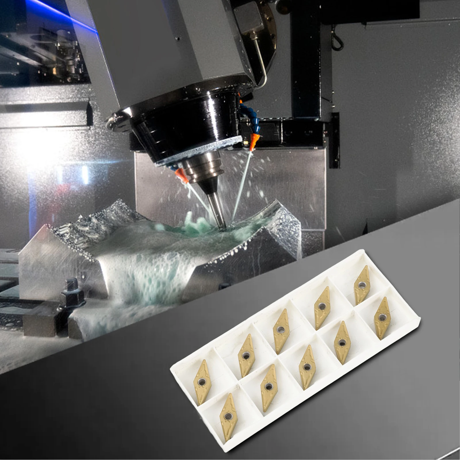 10Pcs VNMG160408-MA VNMG332 카바이드 인서트 터닝 커터 도구 CNC 선반 커터 블레이드 플레이트 터닝 인서트