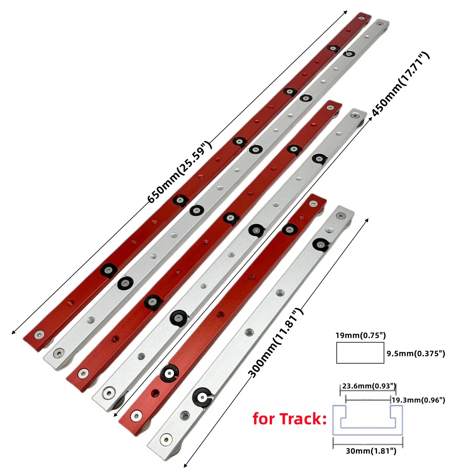 Woodworking T Tracks T-Slot  Aluminum Miter T-BarT-Slider Sliding Nut Table Saw Miter Gauge Fastener Rod Workbench DIY Tools