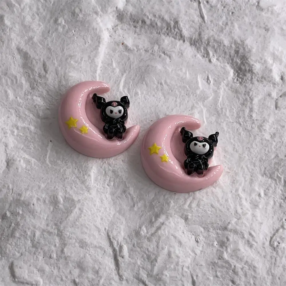 5pcs New Black Mimi 8-piece Cartoon kuromi sanrio Resin flatback