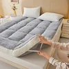 Fleece MattressTopper-Extra Thick Luxury Plush Bed Pad Soft Pillow Top With Polyester Fill forBack Pain Relief and Winter Warmth 1
