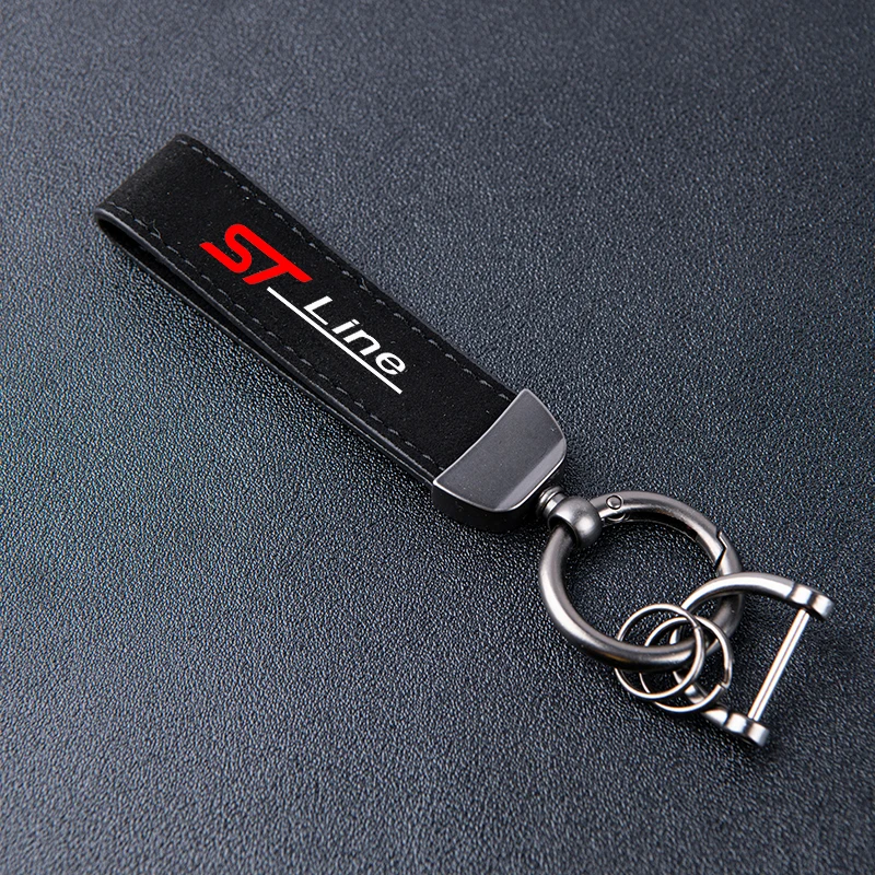 High-Grade Leather Suede Car Keyring Keychain
