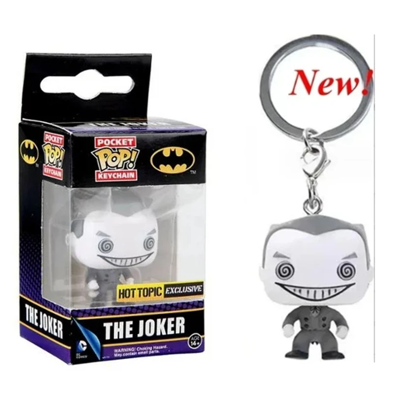 FunkoPop！KEY CHAIN JOKER HARLEYQUINN Pop Pocket Keychain The Joker and Harley Quinn 2016 DC