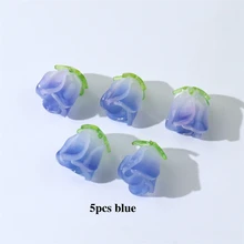  2/5/10Pcs Pink Red Yellow Blue Rose Flowers Resin Charm Pendants for Earring Bracelet Keychain DIY Jewelry Making Accessories 