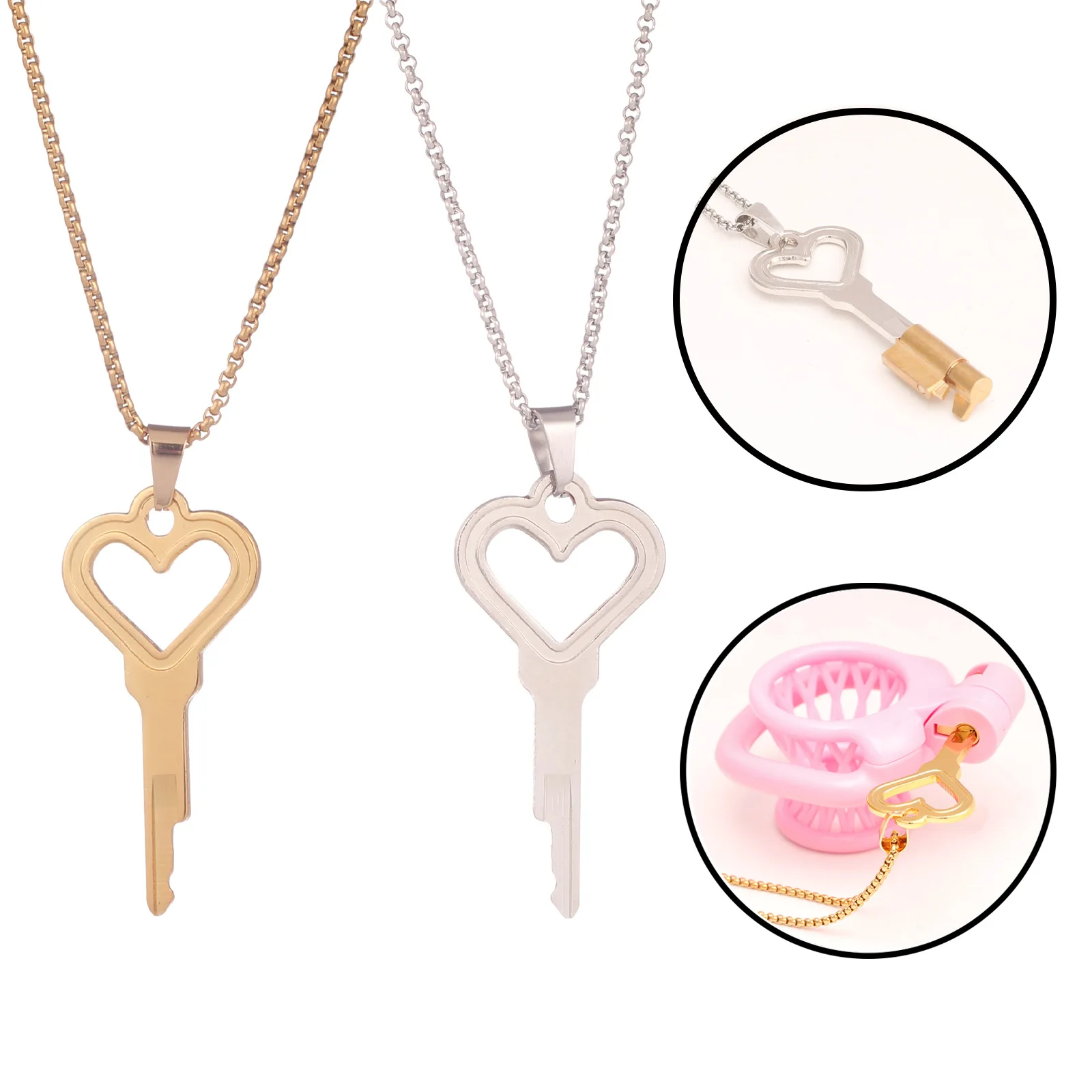 Heart Shaped Chastity Key Necklace Accessory Cages Integrated Locks Key Holder Sex Toys Adult Games Gifts penis chastity cage chastity lock sex toy chastity cage accessory