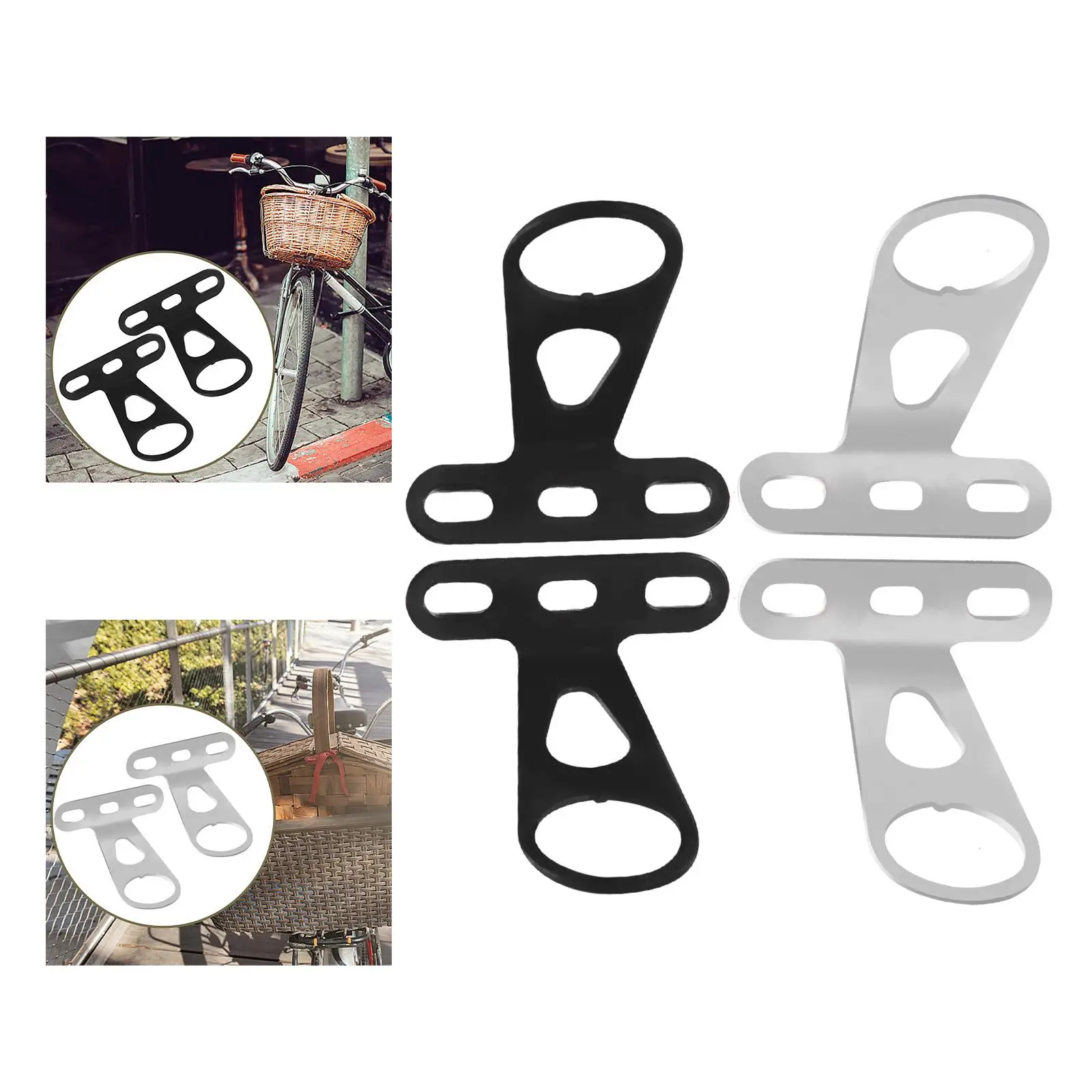2x Bike Front Basket Holder Mounting Brackets Metal Supporting Racks for Bike Basket Installation for Hardware Cycling Riding 2x Bike Front Basket Holder Mounting Brackets Metal Supporting Racks for Bike Basket Installation for Hardware Cycling Riding