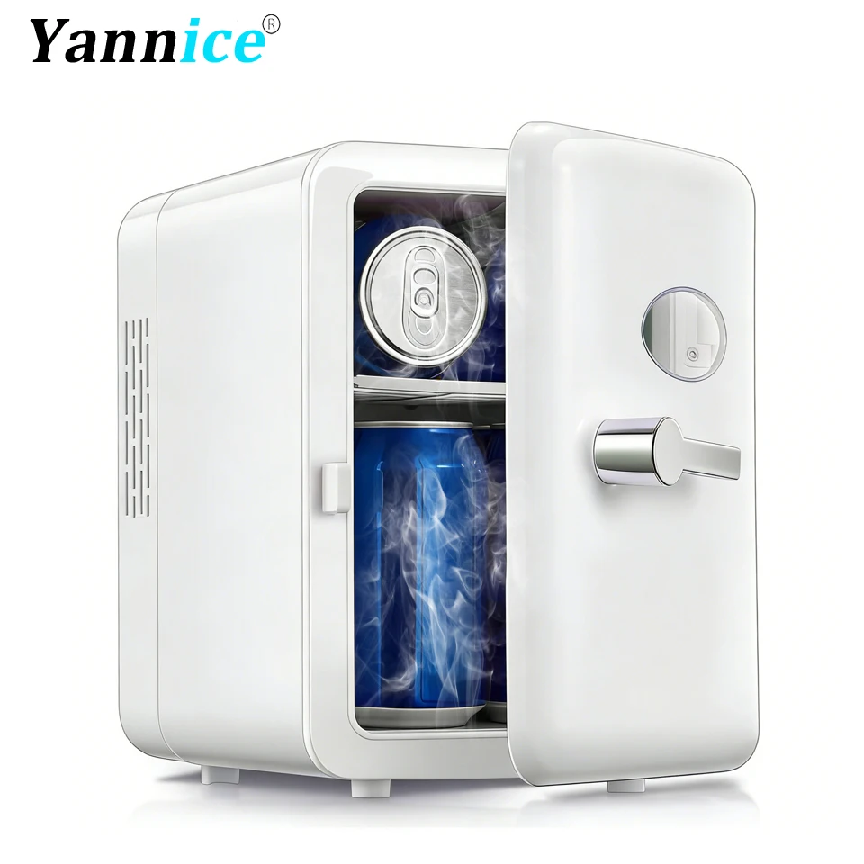 Portable 4L Mini Beauty Fridge Car & Home Dual Use Cooling Heating Refrigerator Skincare Cosmetics Makeup Face Fridge for Travel 1