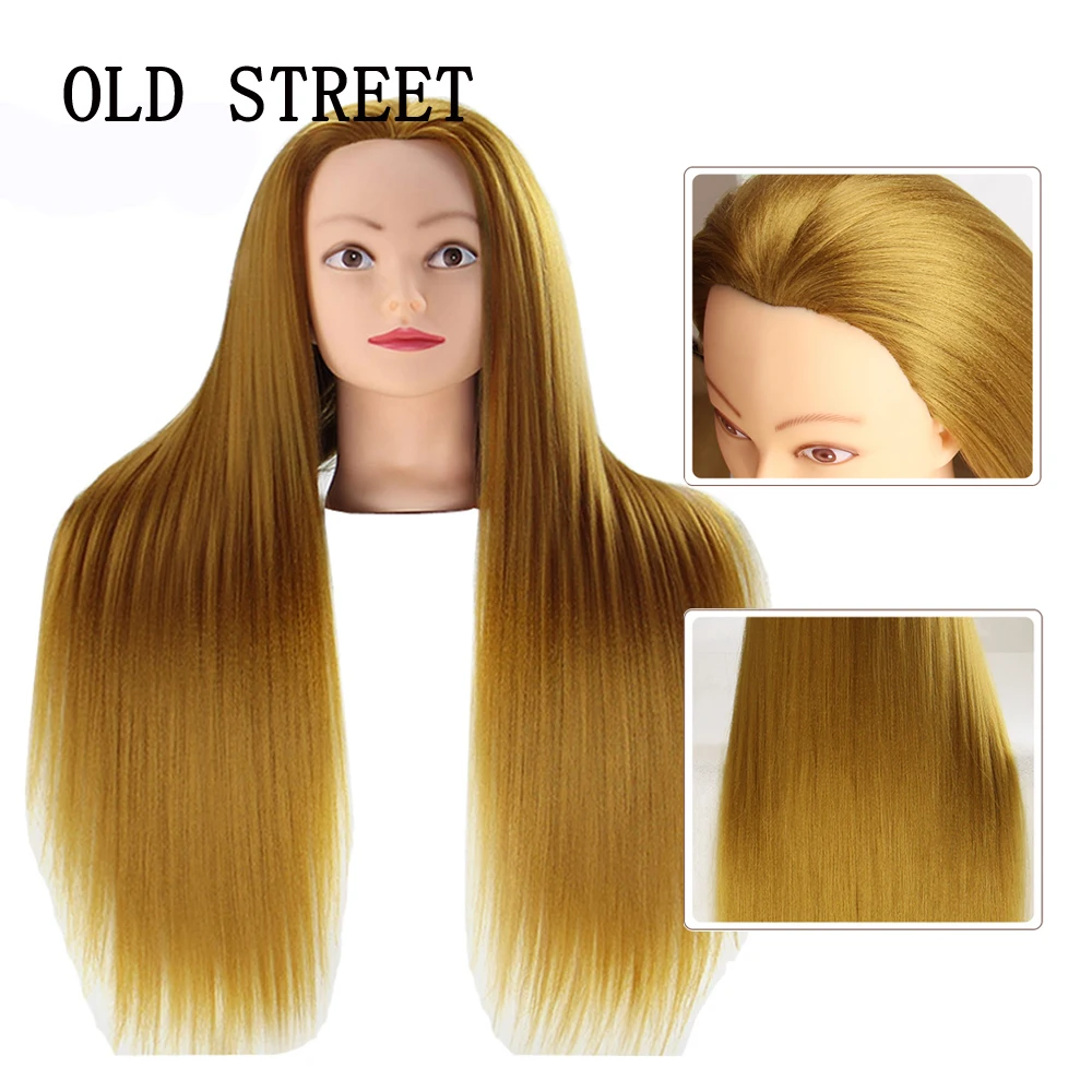 

Yaki Synthetic Hair Training Head Mannequin Model Fiber Hairdressing Mannequin Doll Barber Hairstyles Practce Styling Tool