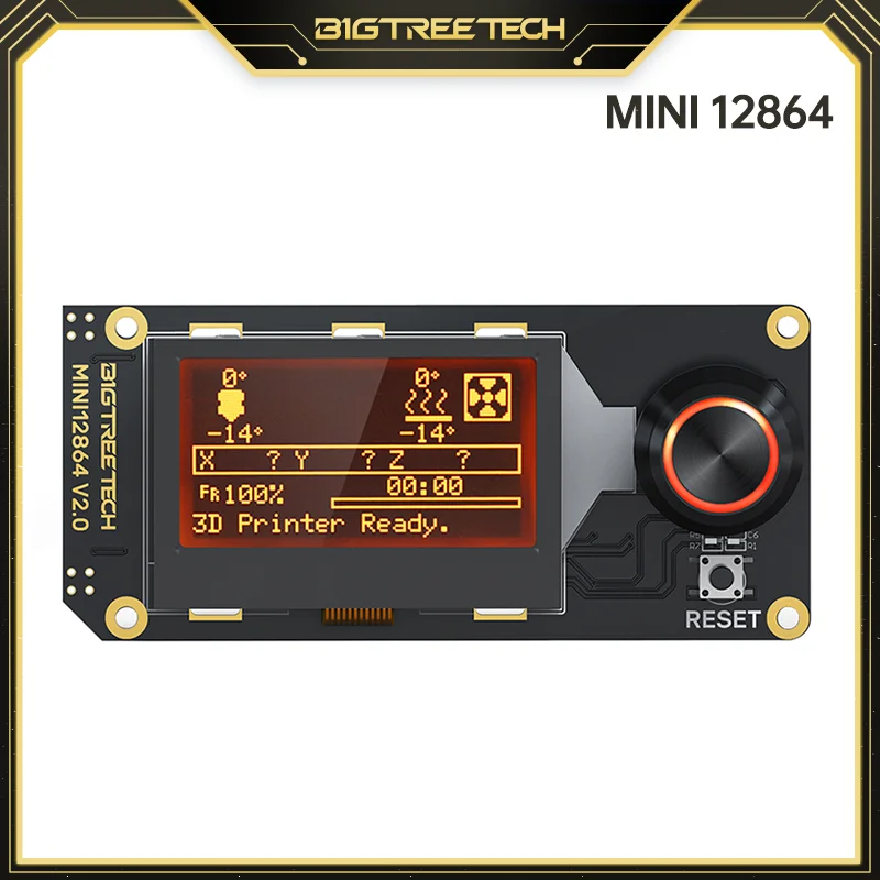 Bigtreetech Mini 12864 V2.0 Lcd Mini12864 Tela de Exibição 5v Voron 2.4 Suporte Marlin Skr V1.4 Turbo 3d Peças da Impressora Rampas 1.4