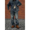 Second Order Washed Jeans Vintage Streetwear 13oz Selvedge Denim Pants For Men 4