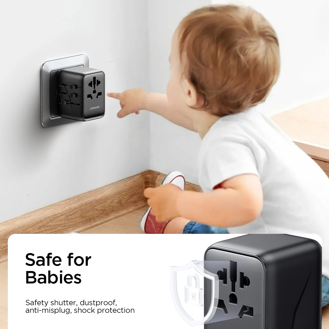 Joyroom 17W International Power Adapter 3xUSB-A & 1 USB-C All in One Universal Travel Adapter Wall Charger for Europe USA UK AU - Image 4