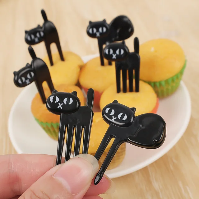 6/7/10 db Animal Farm Fruit Fork Mini Rajzfilm Gyerekek Snack Torta Desszert Étel Gyümölcsök Pick Poothpick Bento Ebéddekoráció Dekoráció - Image 4